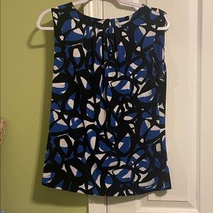 Calvin Klein Blue and Black Patterned Top